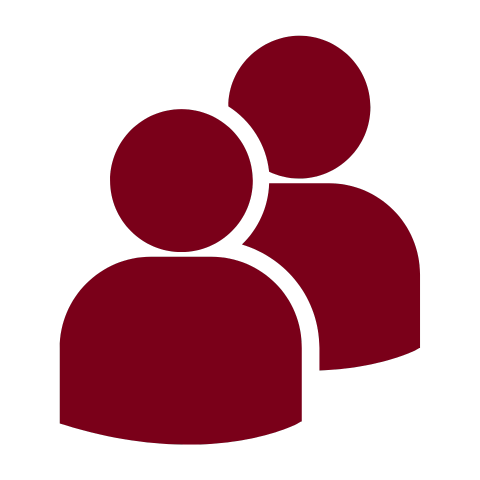 Icon of two people representing collaboration or small-cohort support.